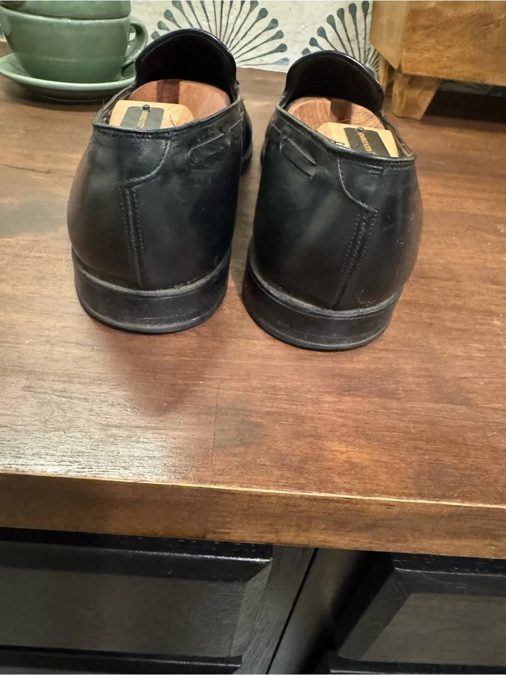 Johnston & Murphy Black Leather Tassel Loafers